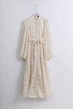 Floral Sequin Dress in Cream (XL size)