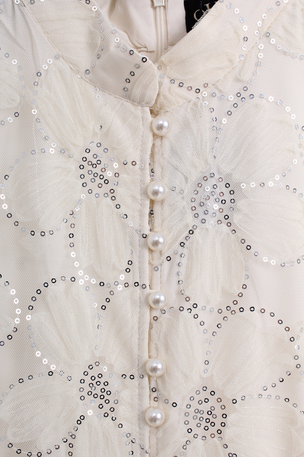Floral Sequin Dress in Cream (XL size)