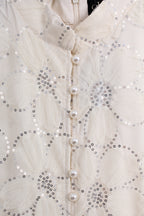 Floral Sequin Dress in Cream (XL size)