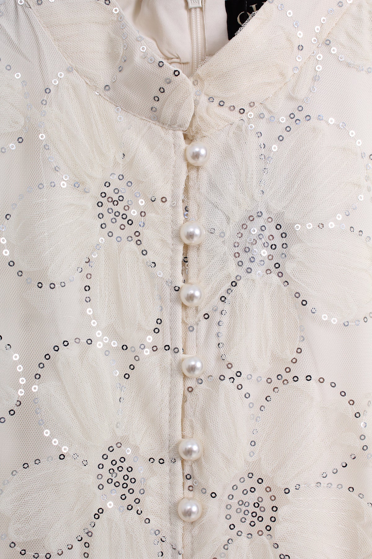 Floral Sequin Dress in Cream (XL size)