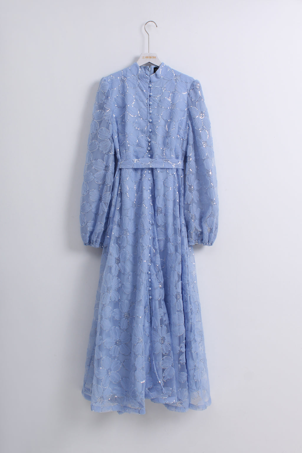 Floral Sequin Dress in Blue (XL size)
