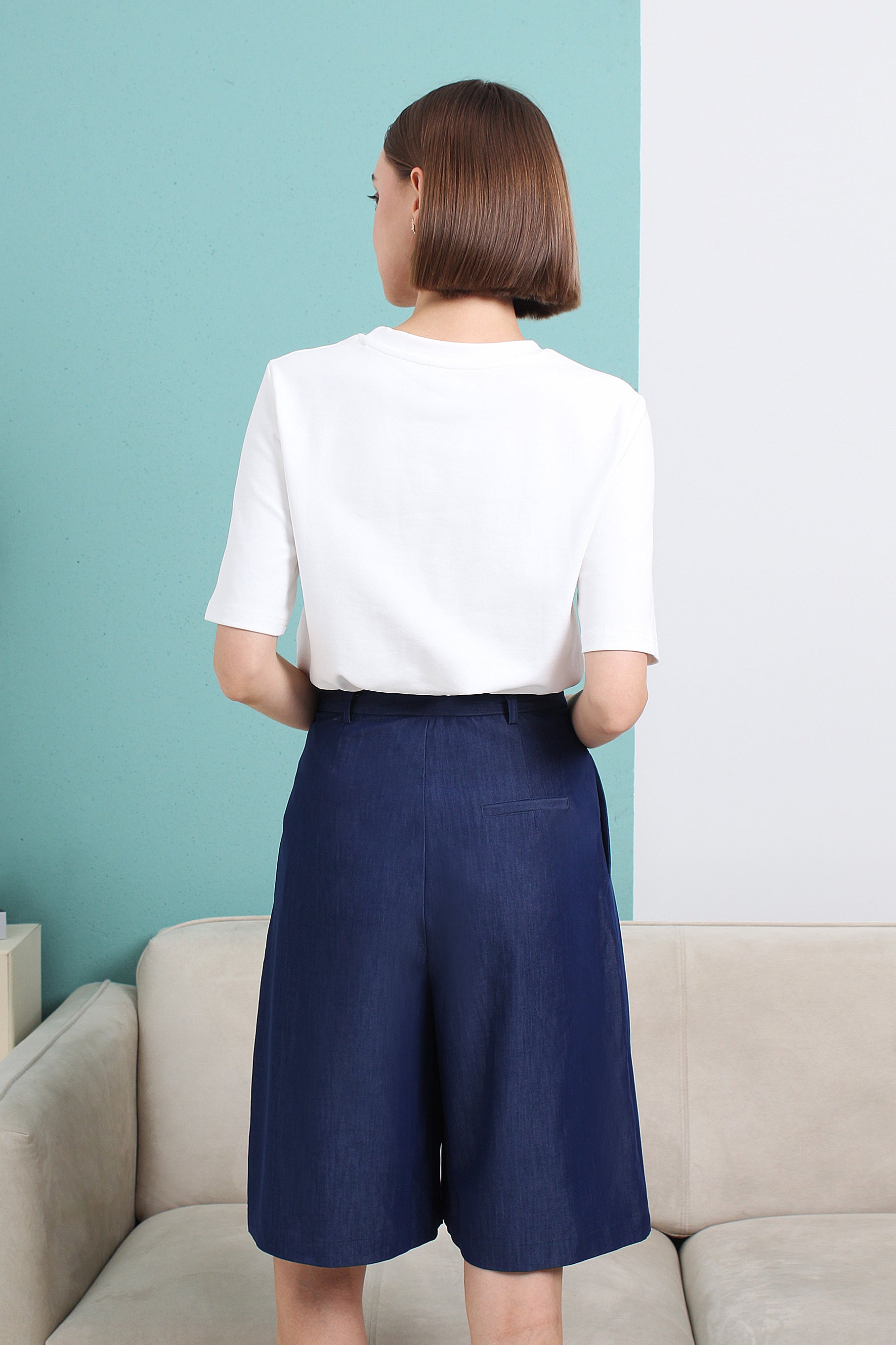 Pleated Culotte Pants