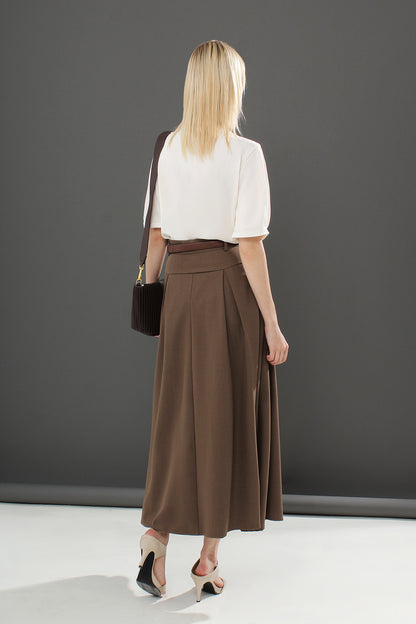 High Waist Tailored Maxi Skirt