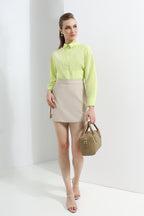 Zipper Slit Mini Skirt