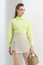 Zipper Slit Mini Skirt