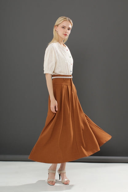 High Waist Tailored Maxi Skirt