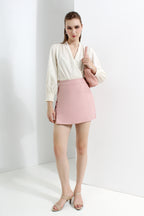 Zipper Slit Mini Skirt