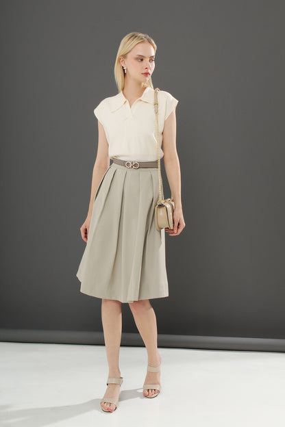 Arietta Casual Plain Pleated Skirts