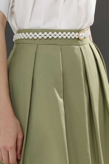 Arietta Casual Plain Pleated Skirts