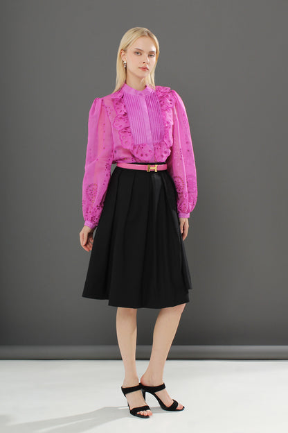 Arietta Casual Plain Pleated Skirts