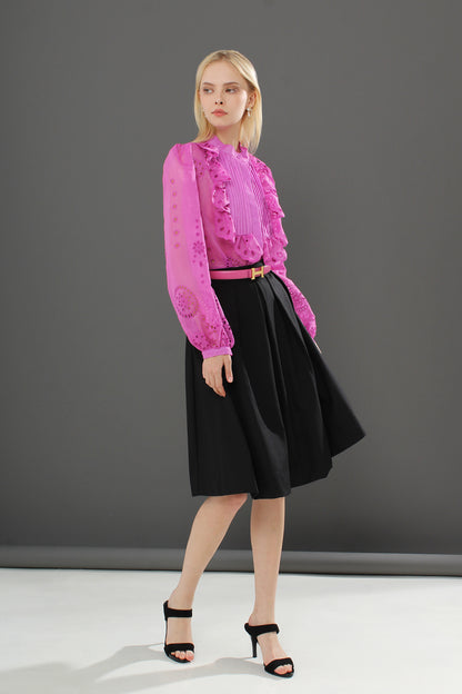 Arietta Casual Plain Pleated Skirts