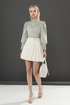 Lace Puff Sleeve Blouse