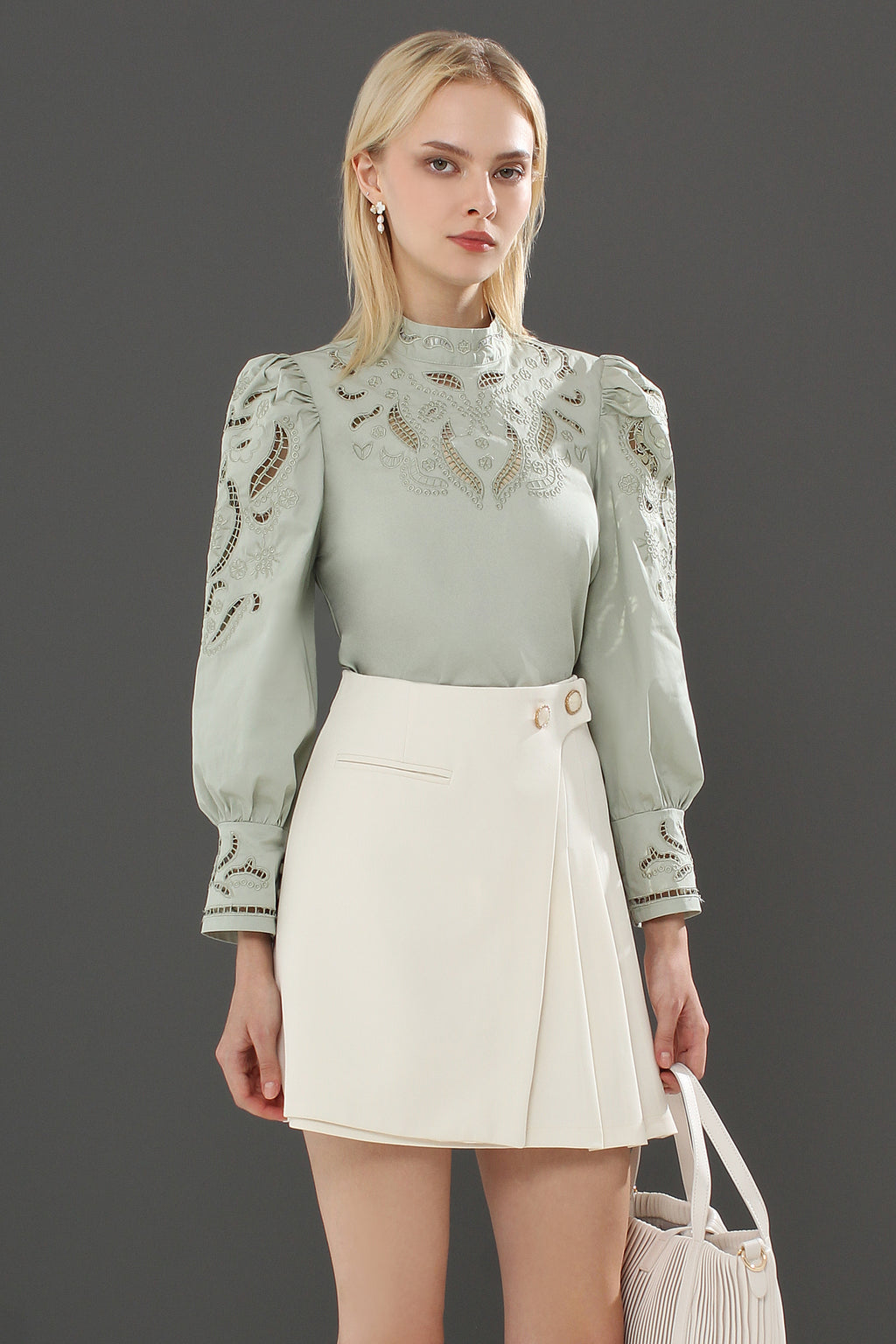 Lace Puff Sleeve Blouse