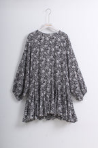 Floral Print Puff Sleeve Mini Dress
