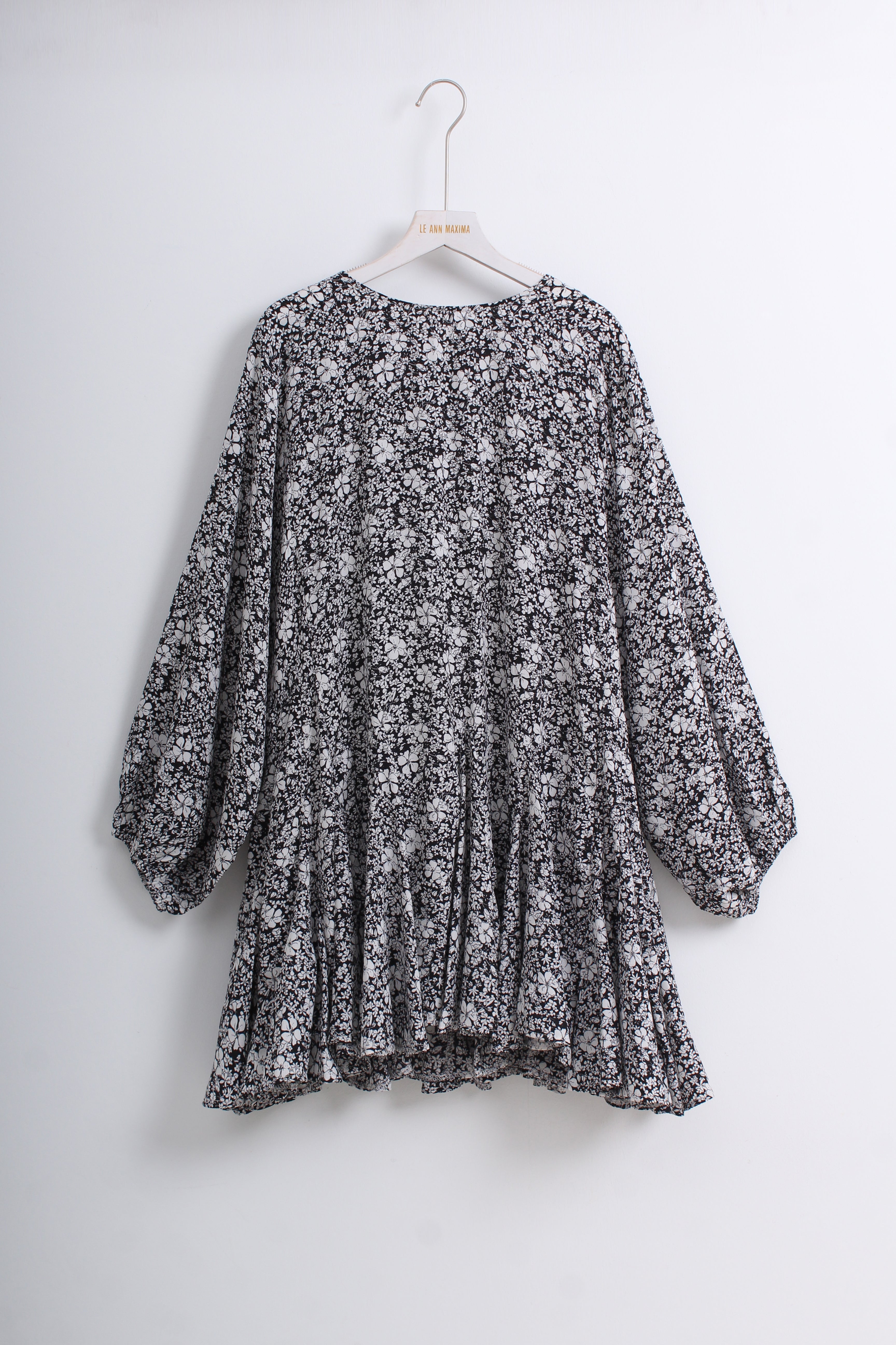 Floral Print Puff Sleeve Mini Dress
