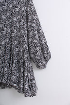 Floral Print Puff Sleeve Mini Dress