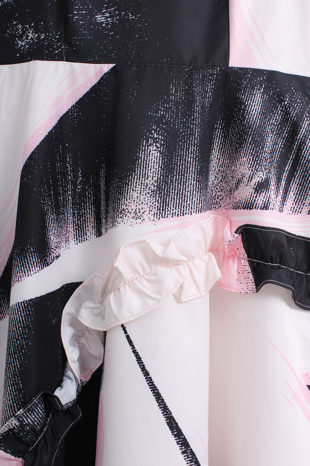Abstract Black & Pink Midi Dress