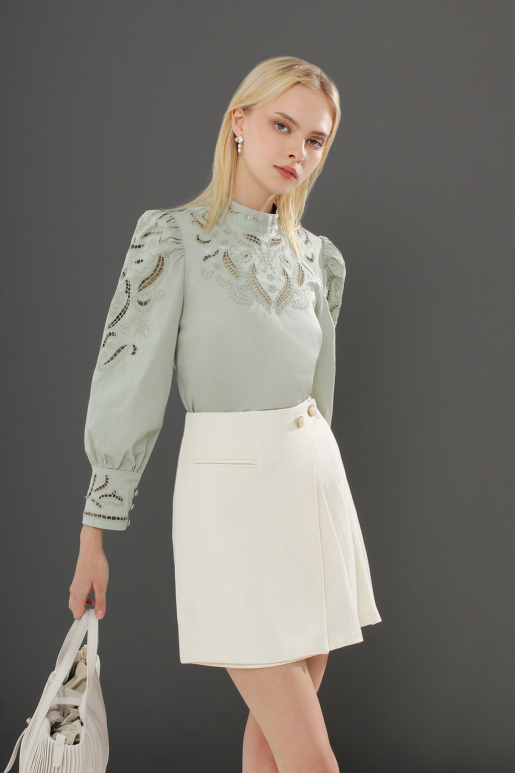 Lace Puff Sleeve Blouse