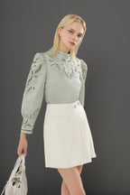 Lace Puff Sleeve Blouse