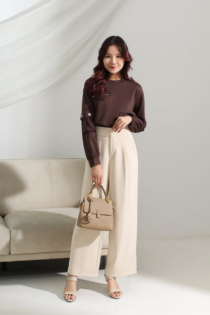 Long-sleeve Top with Pocket Detail