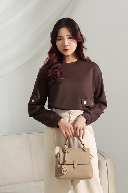 Long-sleeve Top with Pocket Detail