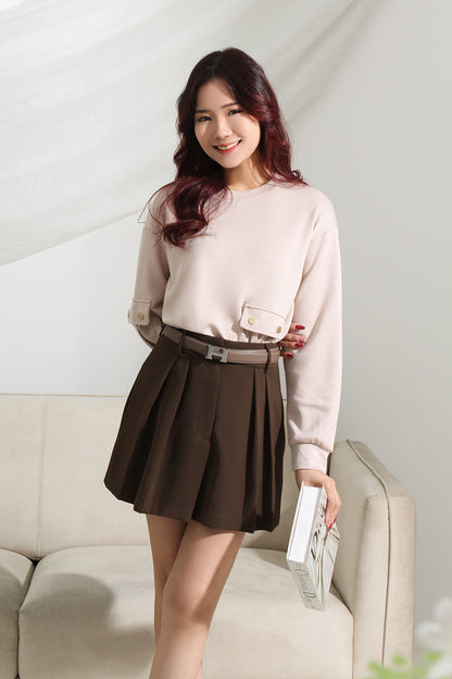 Long-sleeve Top with Pocket Detail
