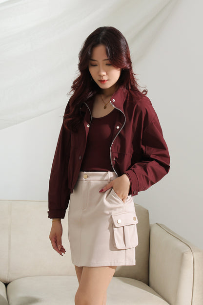 Pocket Detail A-Line Skirt