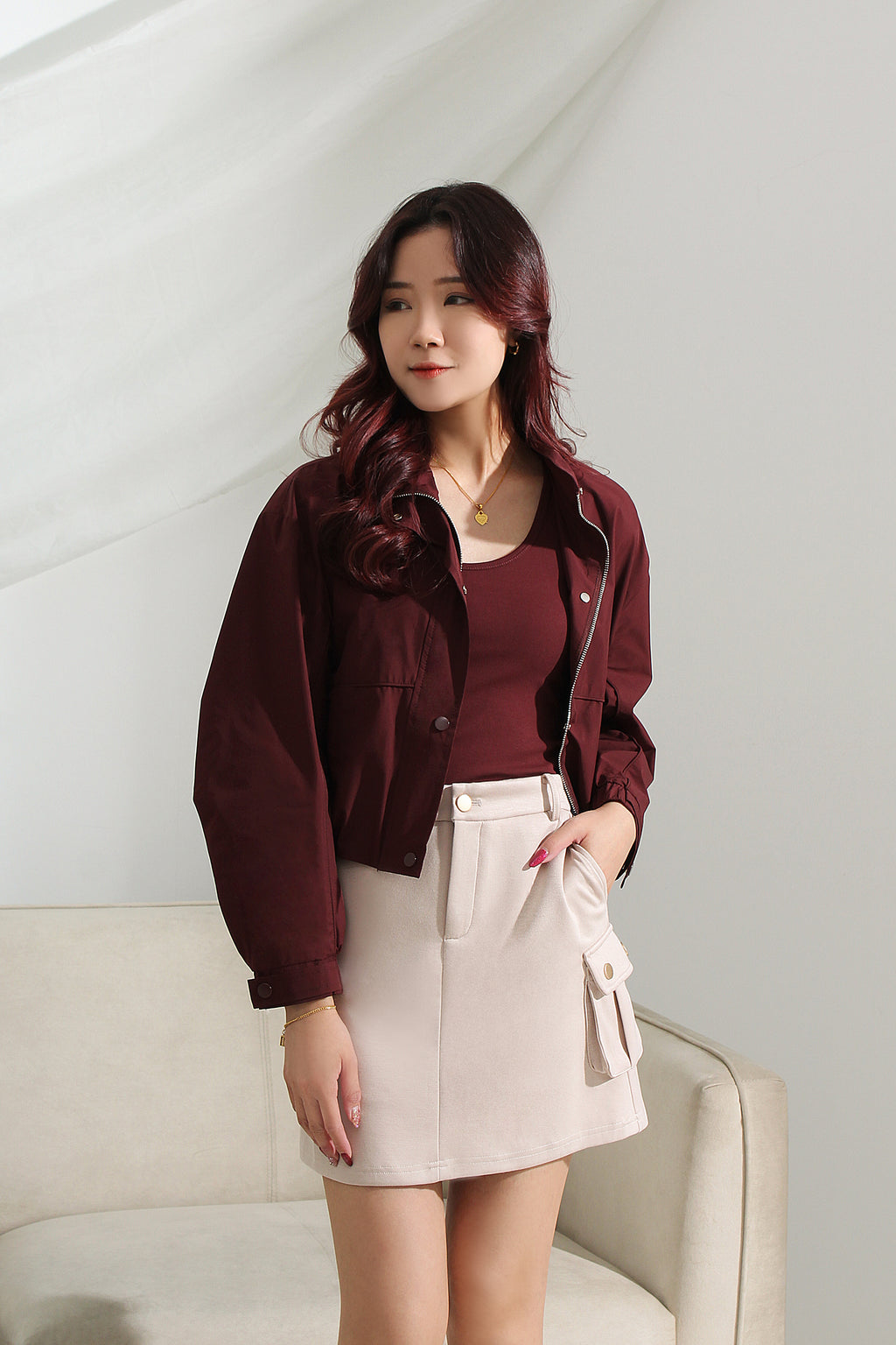 Pocket Detail A-Line Skirt
