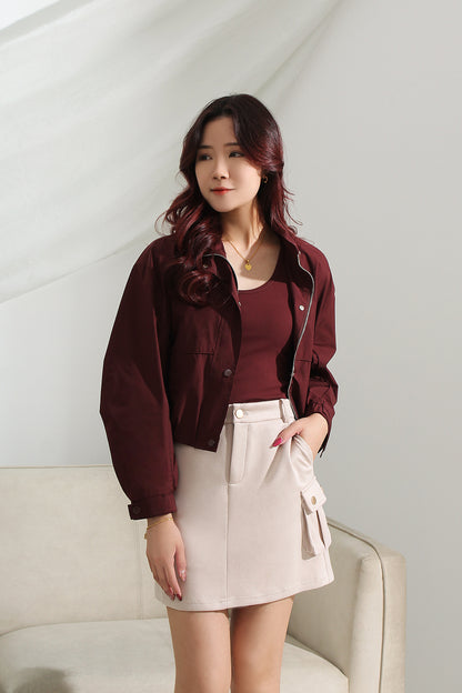 Pocket Detail A-Line Skirt