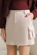 Pocket Detail A-Line Skirt