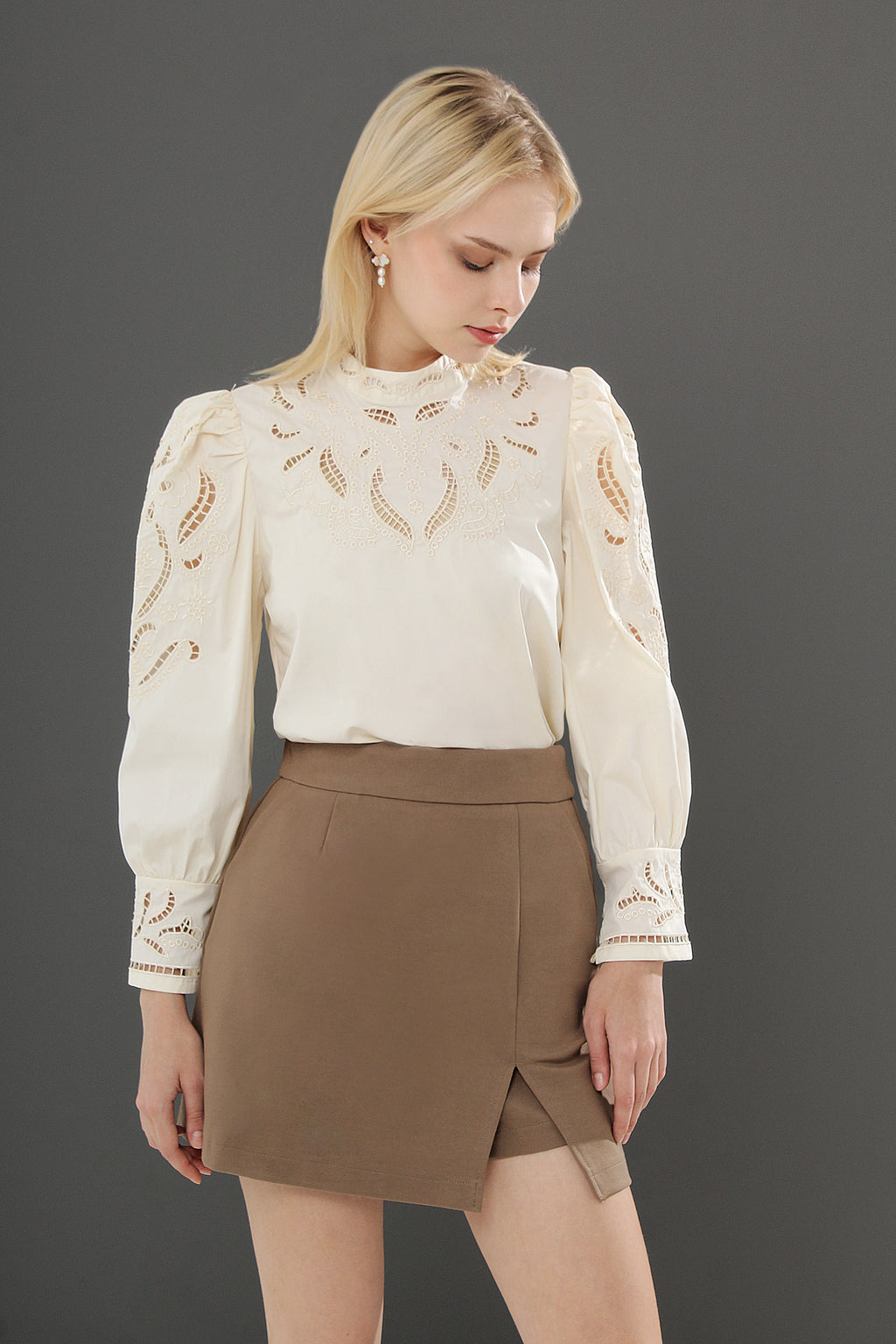 Lace Puff Sleeve Blouse