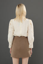 Lace Puff Sleeve Blouse
