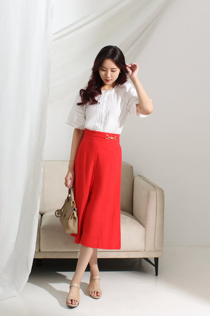 Tatiana Solid Slant Pocket Wide Leg Pants