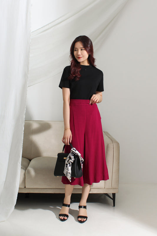 Tatiana Solid Slant Pocket Wide Leg Pants