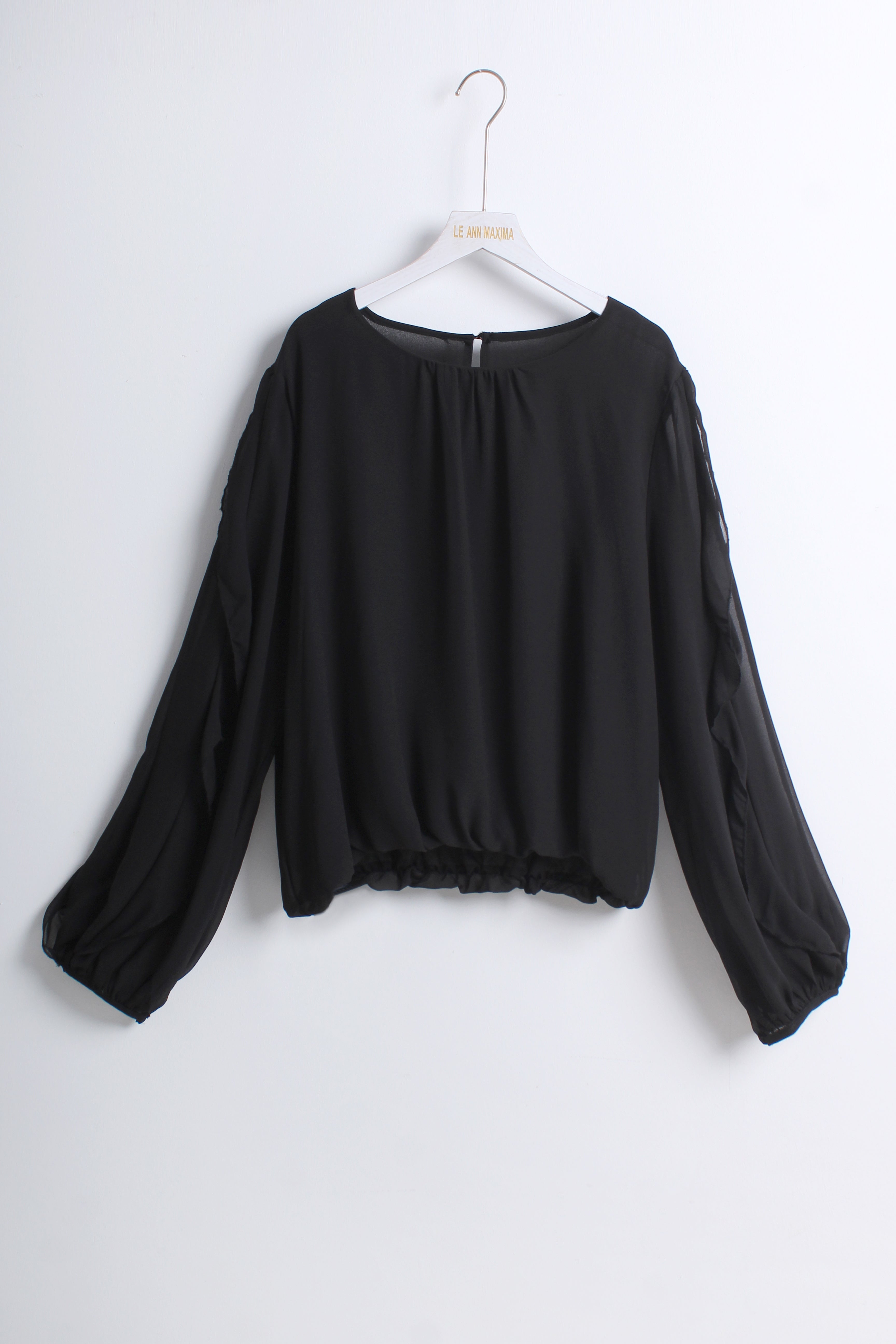 Long-sleeves Blouse in Black (3XL size)