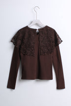 Lace Collared Top