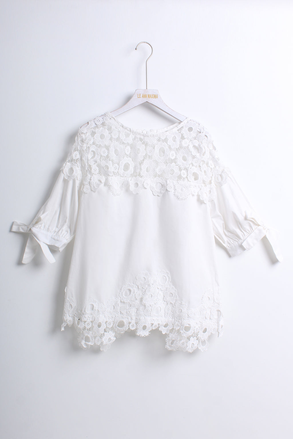 Lace Trimmed Top in White (XL size)