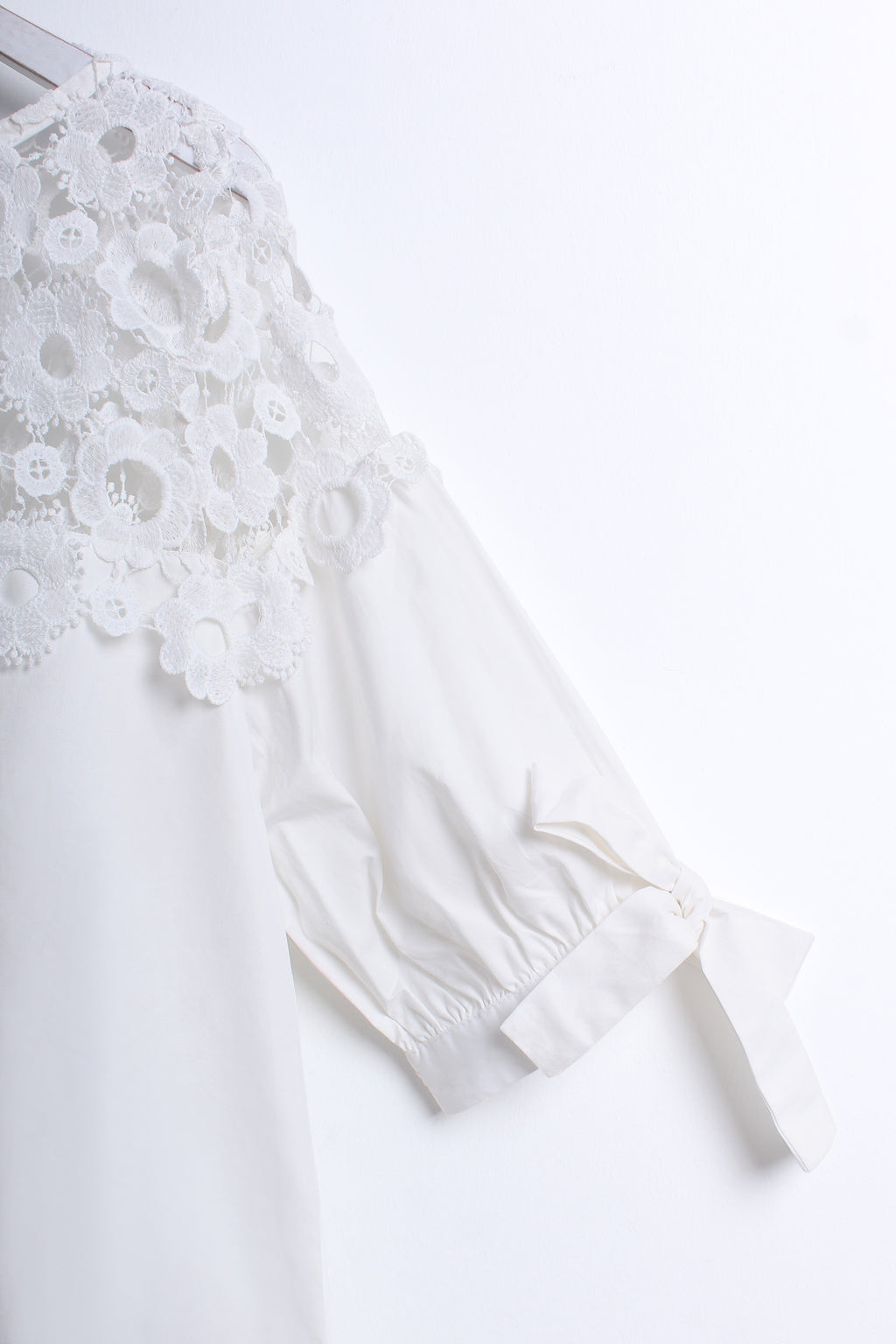 Lace Trimmed Top in White (XL size)