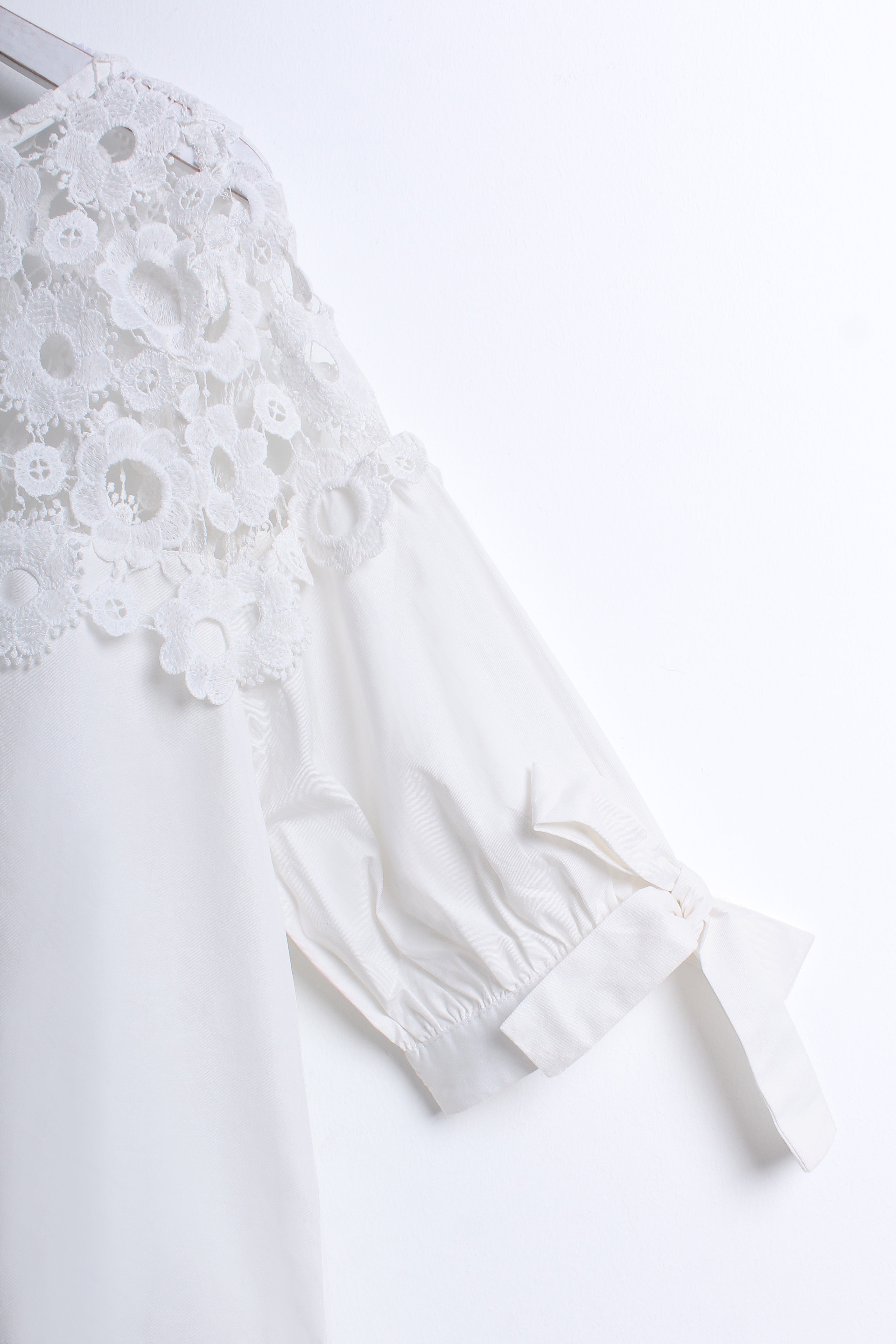 Lace Trimmed Top in White (XL size)
