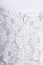 Lace Trimmed Top in White (XL size)