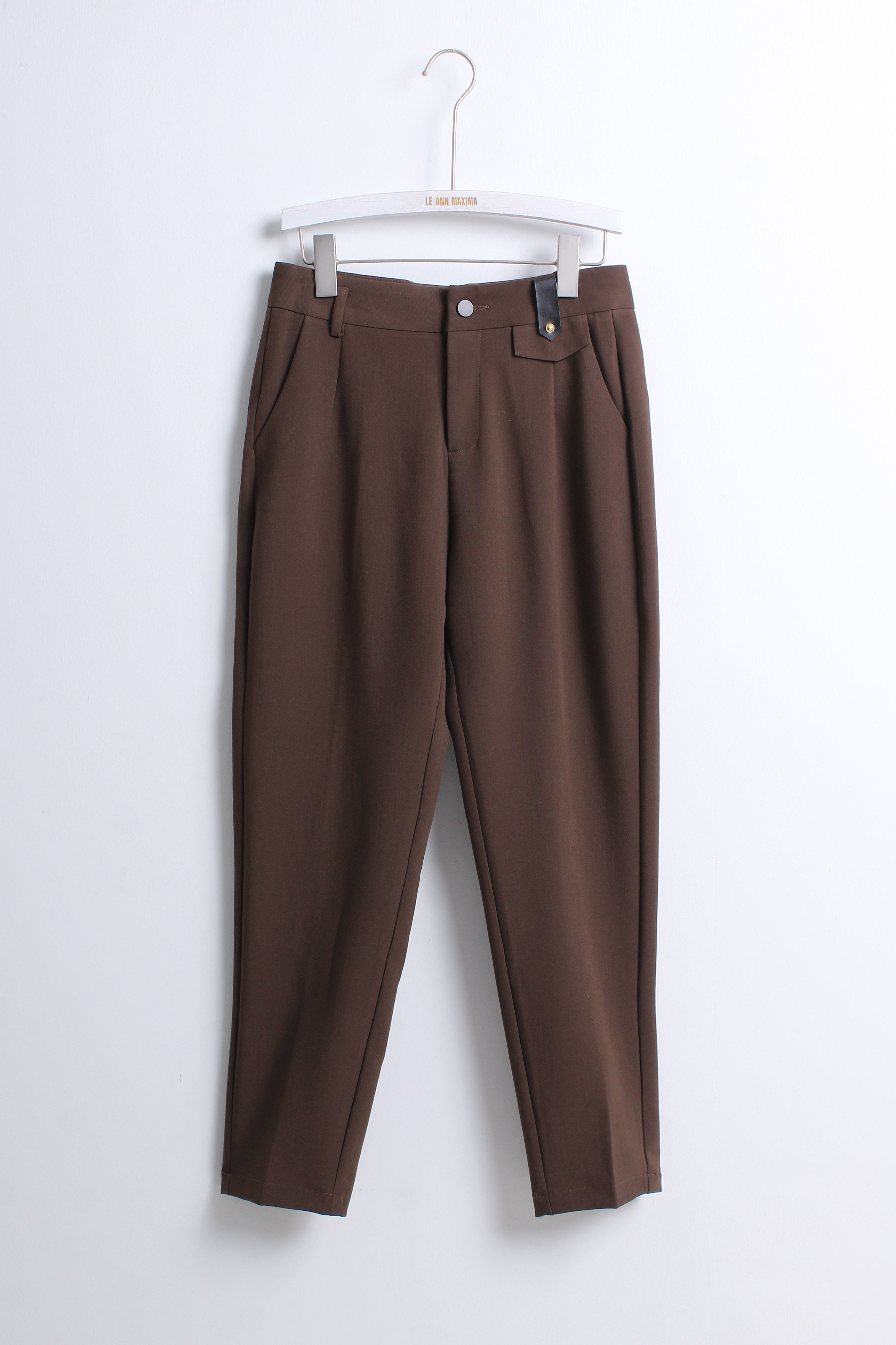 High-waisted Trousers in Brown (Size XL)