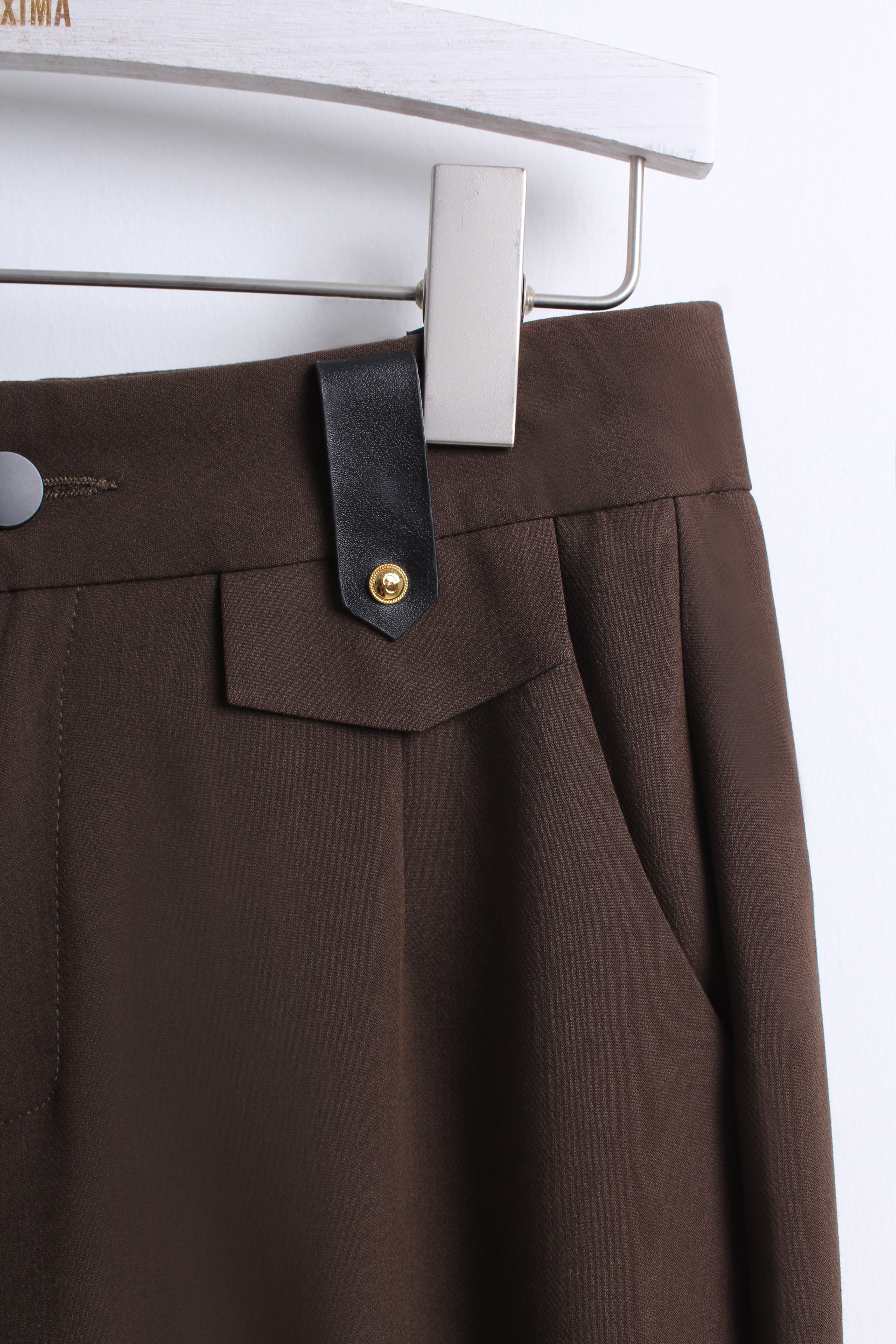 High-waisted Trousers in Brown (Size XL)
