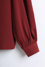 Ruffled Blouse in Burgundy (M size)