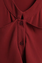 Ruffled Blouse in Burgundy (M size)