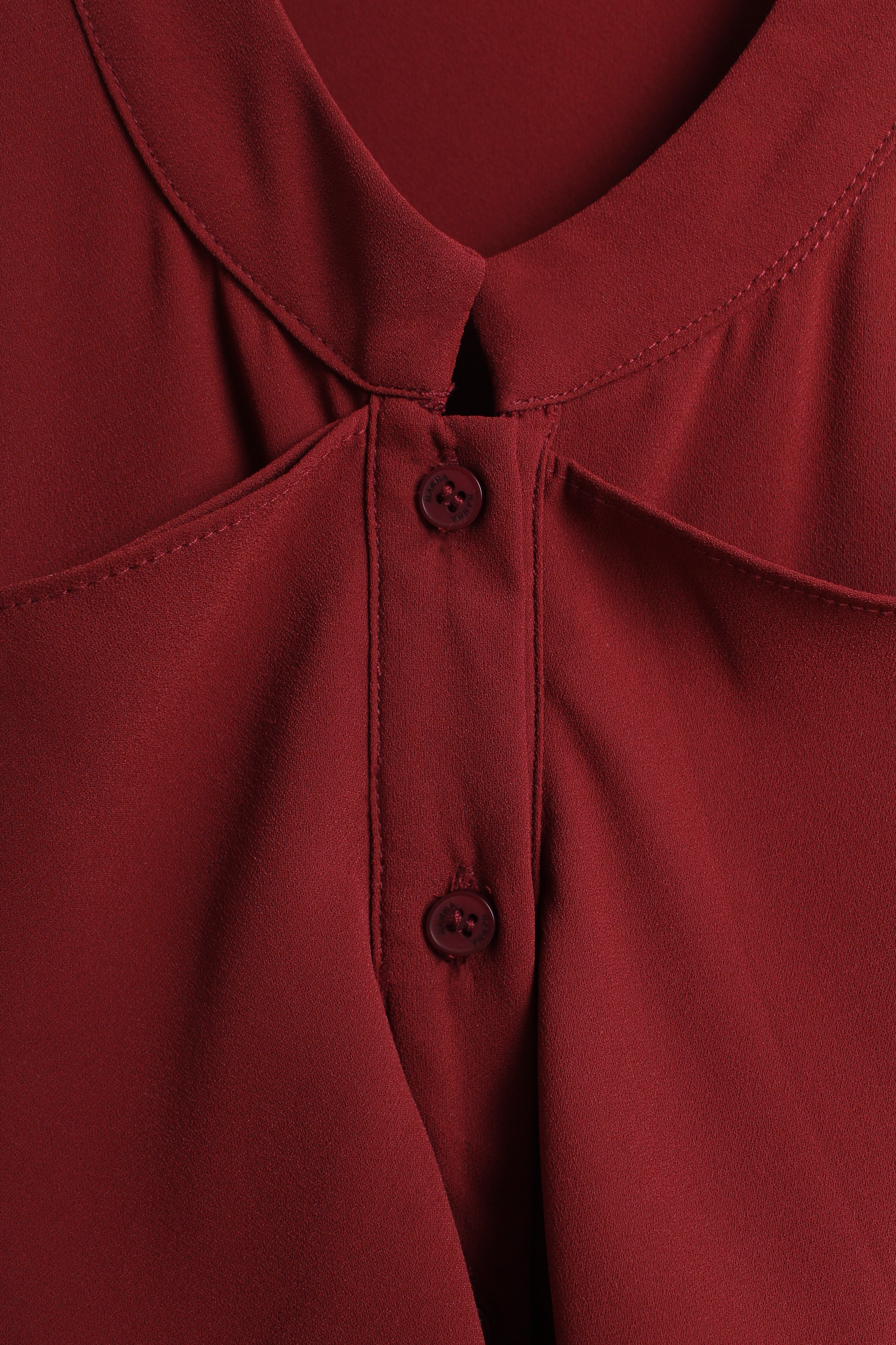 Ruffled Blouse in Burgundy (M size)