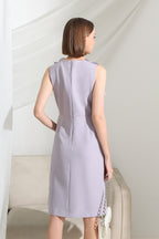 Aveline Sculpted Ruffle Midi Dress