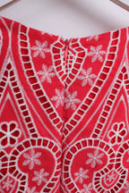 Bennyhill Eyelet Embroidered Dress in Red (M size)
