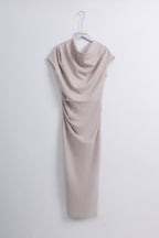 Cowl Neck Midi Dress (L size)
