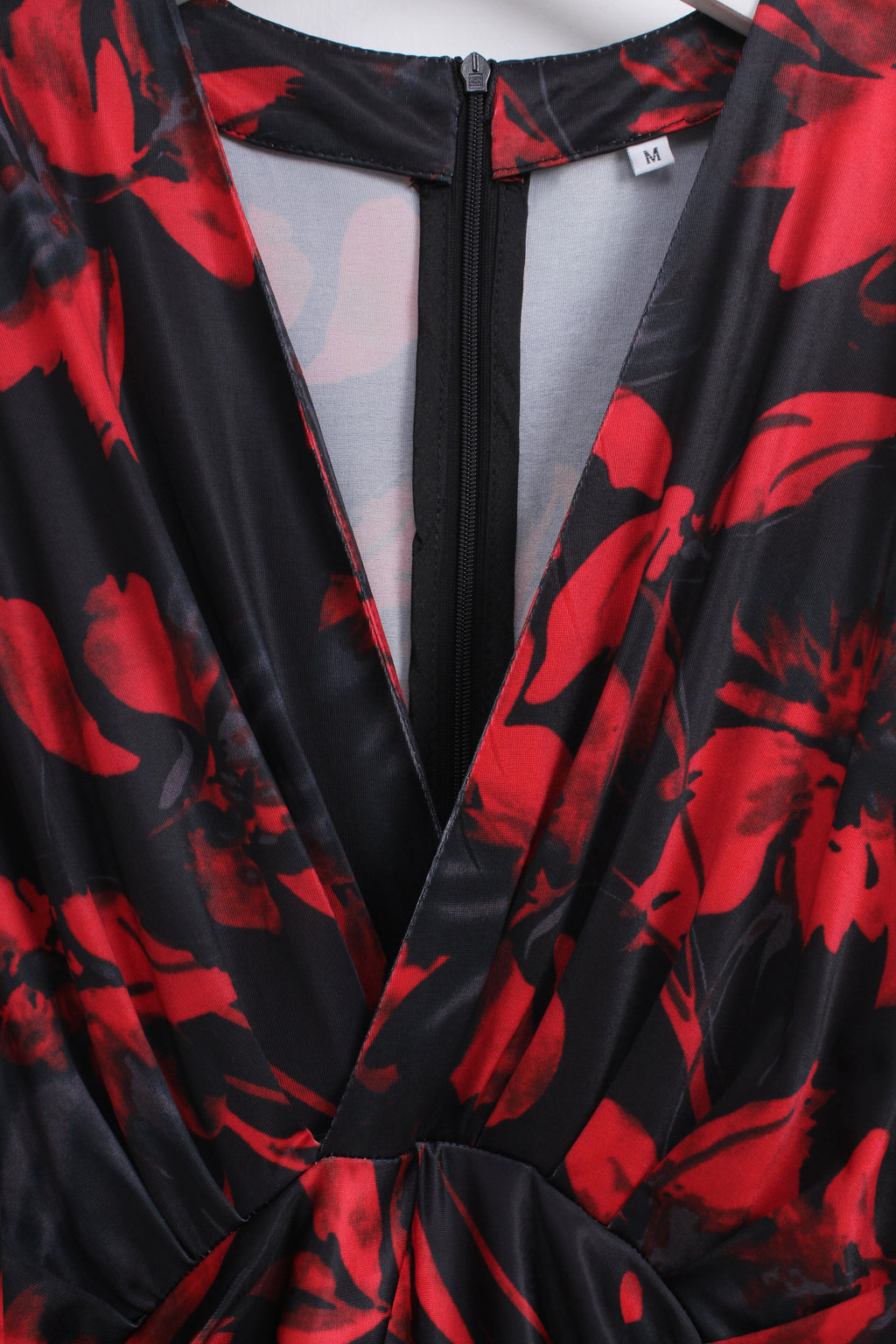 Red Floral Wrap Maxi Dress (M size)