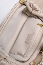 Woven Clutch Bag with Metal Chain Strap
